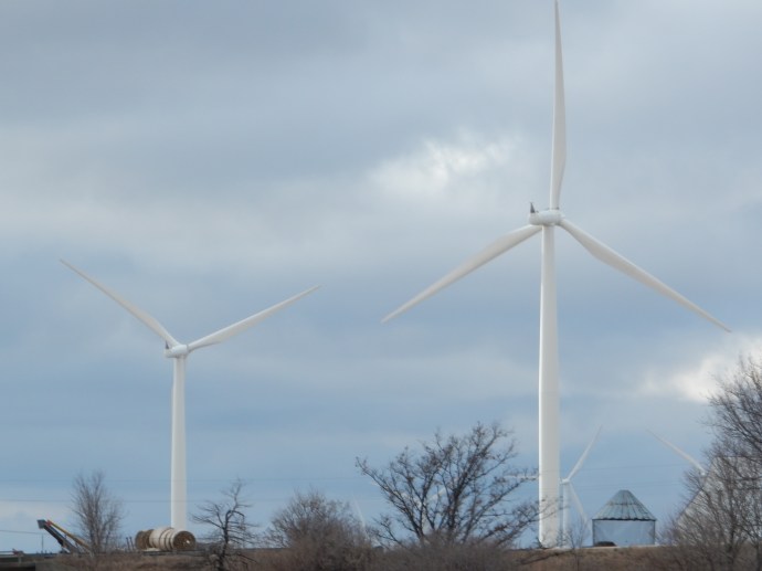 Wind Turbines along I-80 in Iowa
